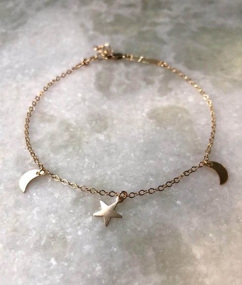 Star & Moon Anklet